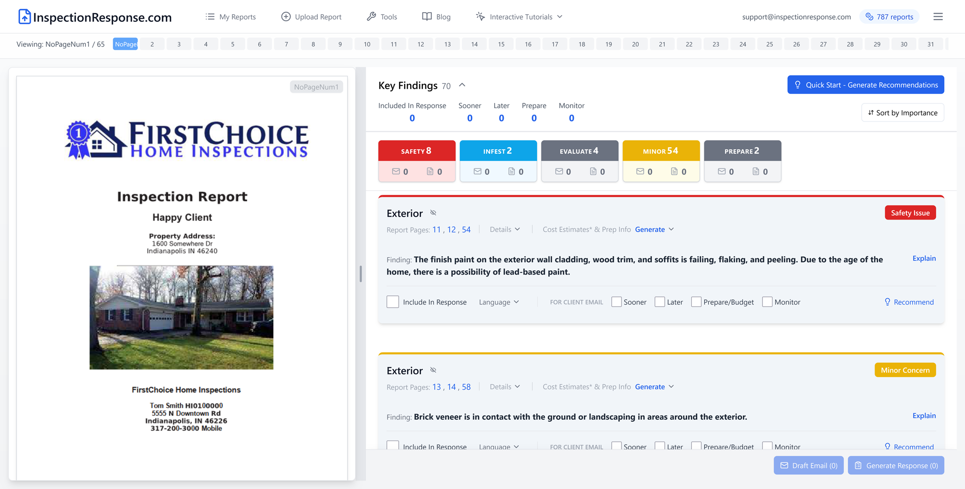 AI Interface highlighting safety hazards in a document
